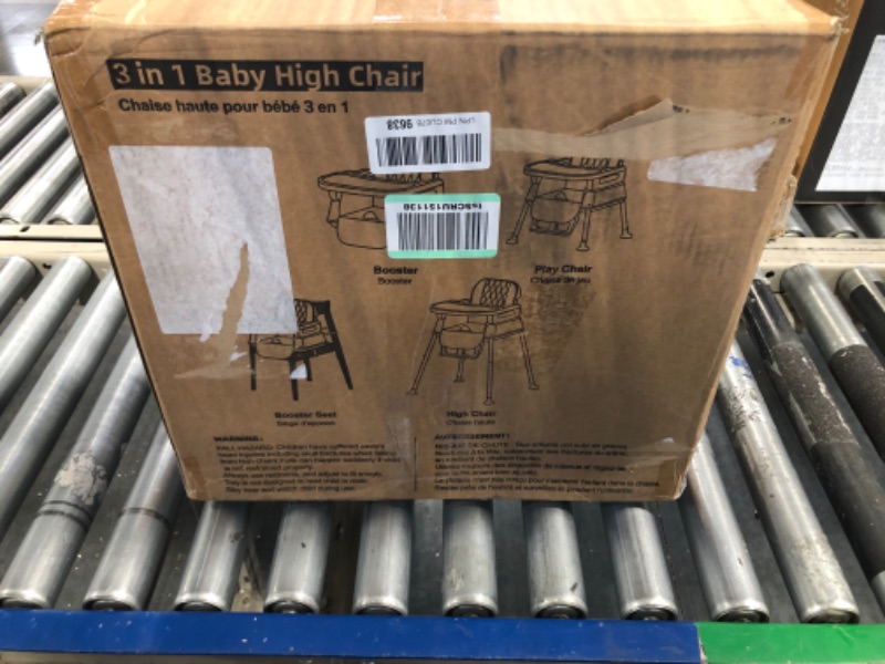 Photo 2 of 3 in 1 Baby High Chair,Adjustable Convertible Baby High Chairs for Babies and Toddlers