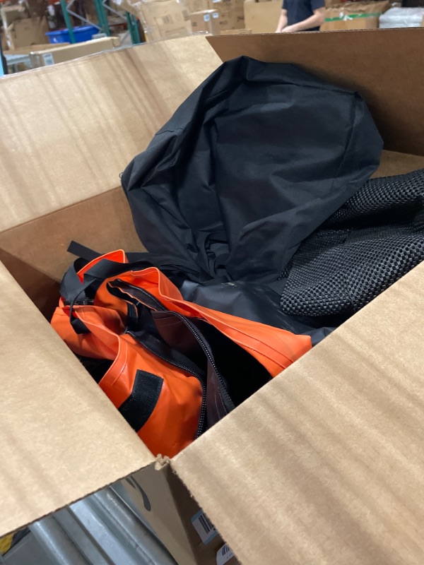 Photo 1 of APTY 21 Cubic Feet Car Rooftop Cargo Bag Carrier, Soft Roof Top Luggage Bag for All Vechicles with/Without Racks - with Waterproof Zip, Luggage Lock, Anti-Slip Mat, Storage Bag, Door Hooks 21" Orange - with Lock