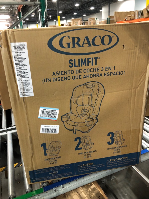 Photo 2 of Graco SlimFit 3 in 1 Car Seat, Slim & Comfy Design Saves Space in Your Back Seat, Annabelle, 1 Count (Pack of 1) SlimFit Annabelle