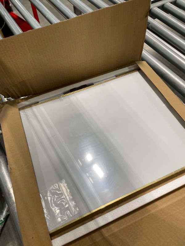 Photo 1 of Small Dry Erase White Board - 16" X 12" Portable Aluminum Frame Mini Whiteboard with Holder Magnetic Board for Kids to Do List Notepad for Office, Home, Kitchen, School. Gold 16“x12"