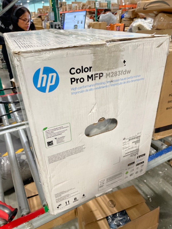 Photo 2 of HP Color LaserJet Pro M283fdw Wireless All-in-One Laser Printer, Remote Mobile Print, Scan & Copy, Duplex Printing, Works with Alexa (7KW75A), White