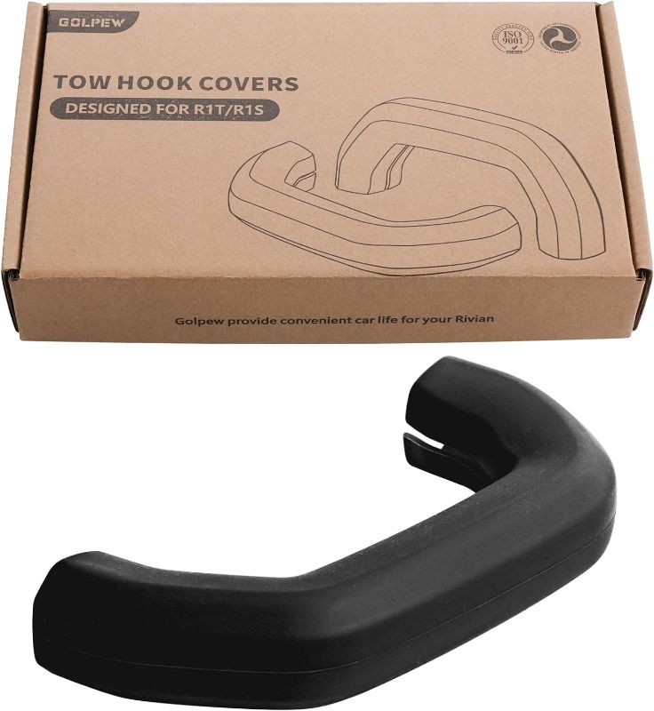 Photo 1 of  2Pcs Fit for Rivian Tow Hook Covers Compatible with R1T Accessories / R1S Accessories (Black)