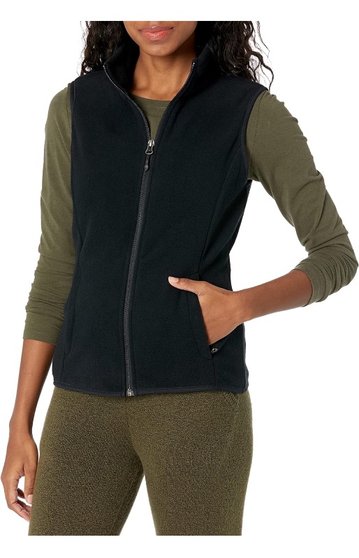 Photo 1 of Amazon Essentials Women's Classic-Fit Sleeveless Polar Soft Fleece Vest (Available in Plus Size) black 