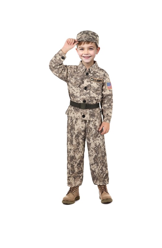 Photo 1 of GIFTINBOX Army Costume for Kids, Soldier Military Costumes for Boys, Halloween Costumes for Kids Boys, Army Uniform Age 3-10
