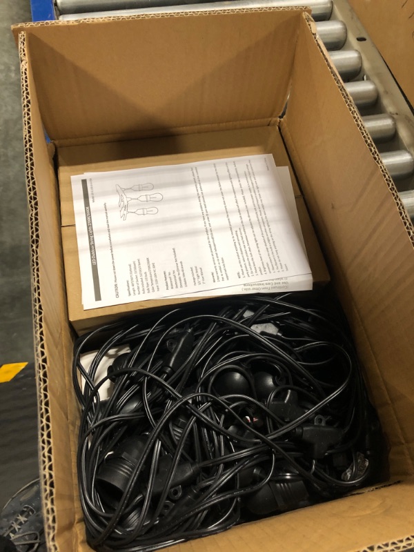 Photo 1 of Lakumu 2-Pack 96FT Outdoor String Lights with Waterproof Shatterproof Dimmable 5000K Daylight White E12 Filament S14 LED Bulbs for Backyard Hanging Lights Linkable Patio Lights for Deck Bistro Pergola