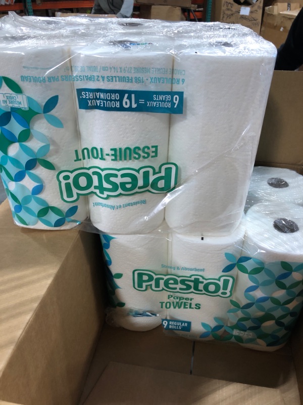 Photo 2 of Amazon Brand - Presto! Flex-a-Size Paper Towels, 158 Sheet Huge Roll, 6 Count (Pack of 2), 6 Huge Rolls = 19 Regular Rolls