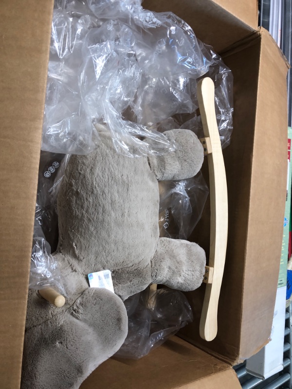 Photo 2 of Baby GUND Elephant Rocker with Wooden Base Plush Stuffed Animal Nursery, Gray, 23"