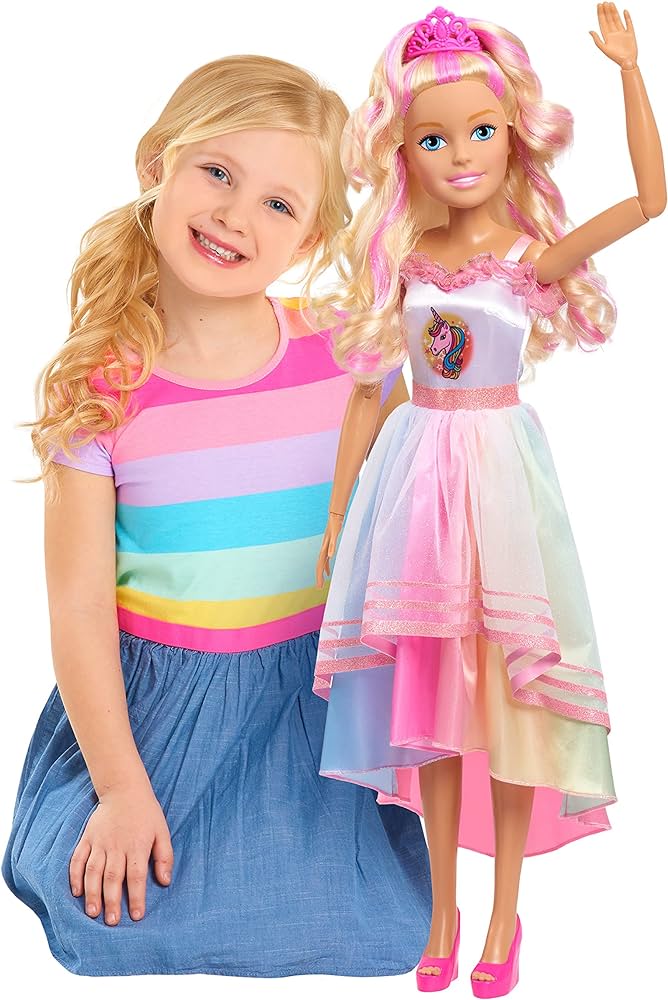 Photo 1 of Just Play Barbie 28-inch Best Fashion Friend Unicorn Party Doll, Blonde Hair, Kids Toys for Ages 3 Up, Amazon Exclusive