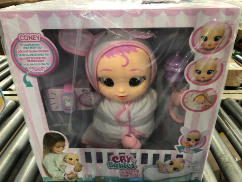 Photo 2 of Cry Babies Newborn Coney - Interactive Baby Doll with 20+ Baby Sounds, Girls & Kids Age 18M and Up