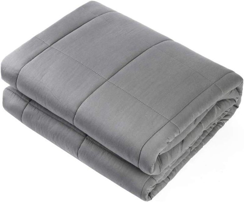 Photo 1 of  Adult Weighted Blanket Queen Size (15lbs 60"x80") Heavy Blanket with Premium Glass Beads, (Dark Grey