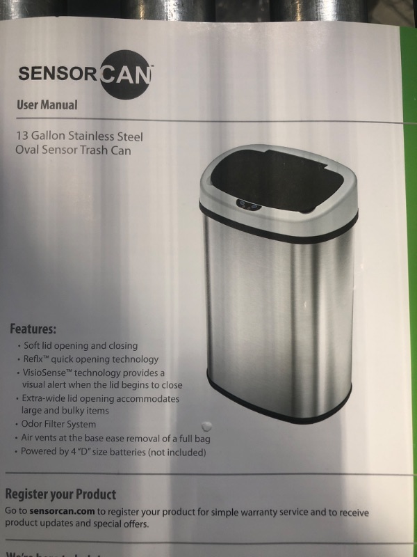 Photo 1 of 13 gal oval sensor trash can