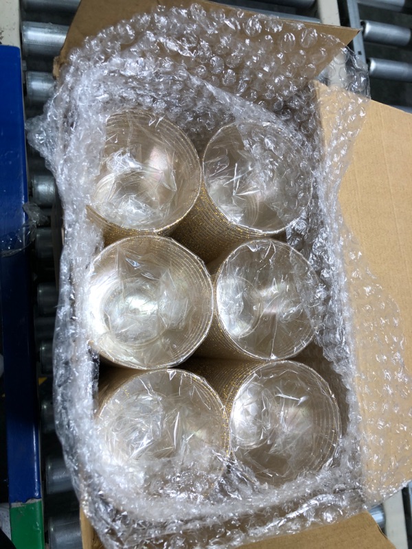 Photo 3 of 300 Pcs Gold Cups Bulk, 9 oz Clear Glitter Disposable Cups, Plastic Wine Cocktail Cups for Wedding, Thanksgiving, Halloween, Christmas Party