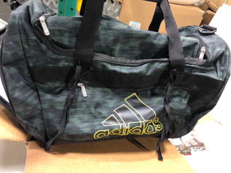 Photo 3 of adidas Defender 4 Medium Duffel Bag One Size Static Wash Green Oxide/Black/Impact Yellow