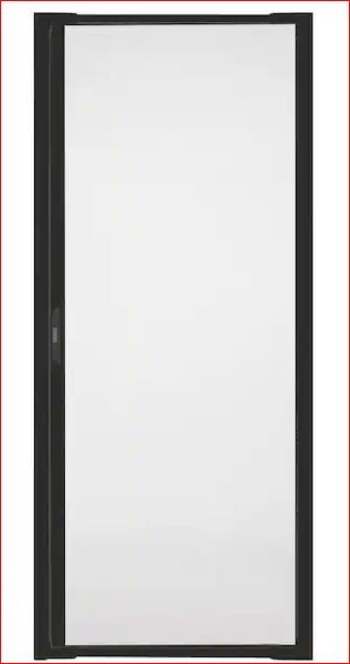 Photo 1 of 36 in. x 80 in. LuminAire Black Single Universal Aluminum Gliding Retractable Screen Door
