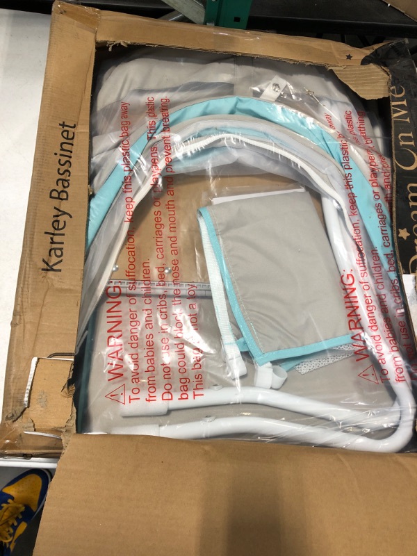 Photo 1 of Dream On Me Karley Bassinet in Blue/Grey