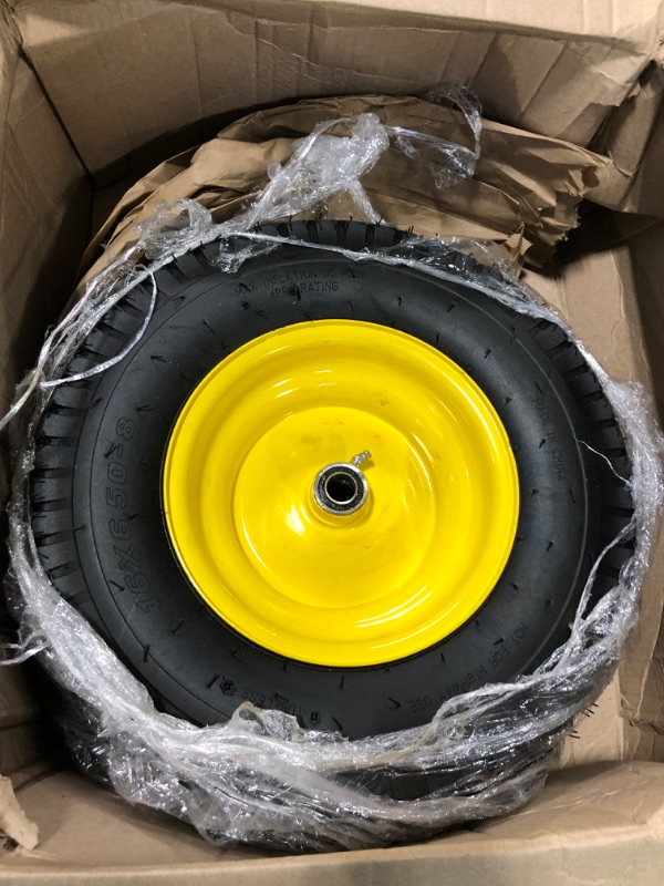 Photo 3 of 15x6.00-6 Lawn Mower Tires with Wheel,Front Tire Assembly Replacement for John Deere,Craftsman,Cub Cadet and More Lawn &Garden Riding Mower,4 Ply Tubeless,570lbs Capacity,3" Offset Hub