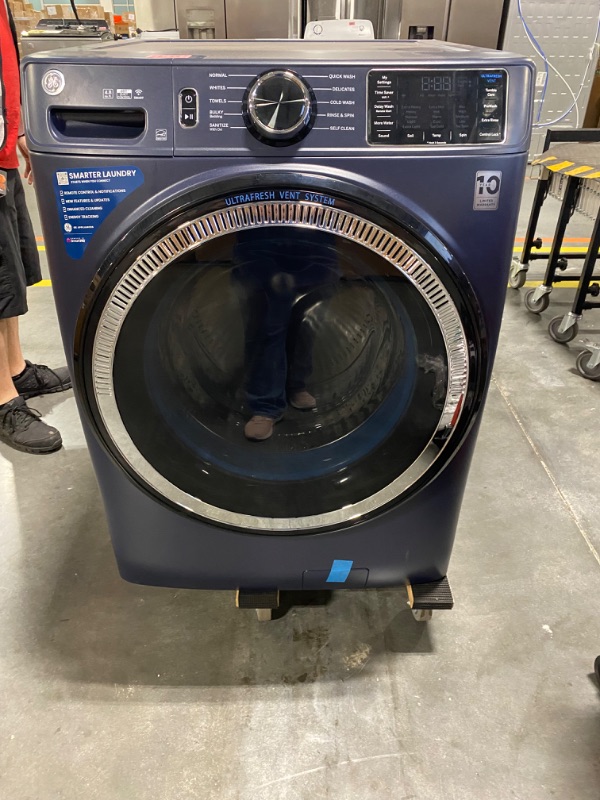 Photo 1 of GE UltraFresh Vent System 4.8-cu ft Stackable Smart Front-Load Washer (Sapphire Blue) ENERGY STAR
