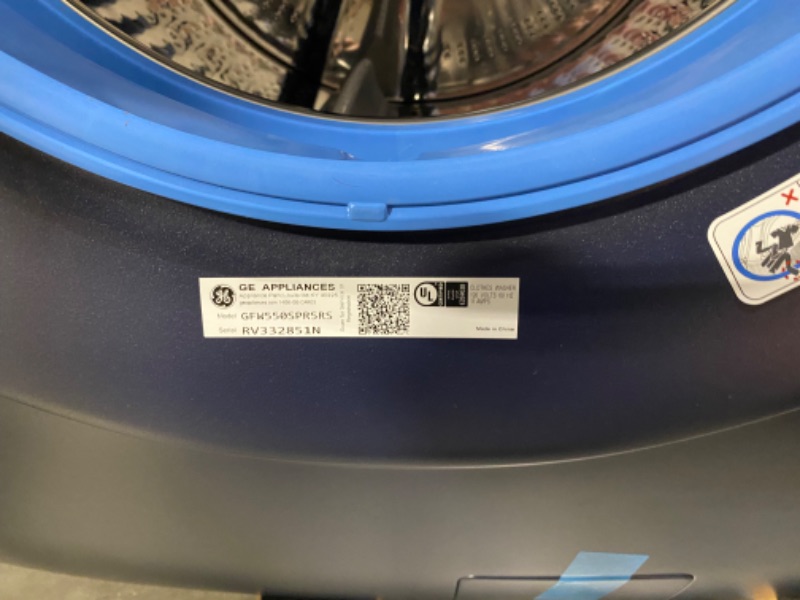 Photo 9 of GE UltraFresh Vent System 4.8-cu ft Stackable Smart Front-Load Washer (Sapphire Blue) ENERGY STAR
