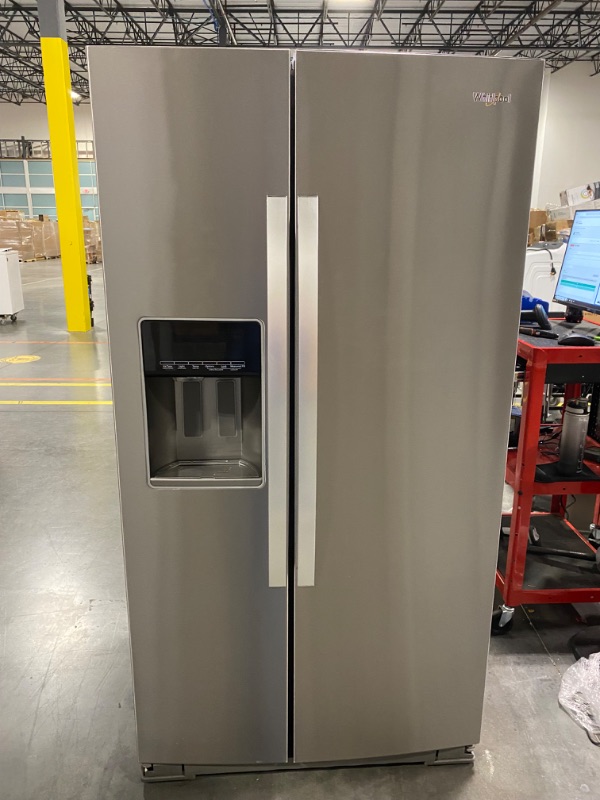 Photo 2 of Whirlpool 20.6-cu ft Counter-depth Side-by-Side Refrigerator with Ice Maker (Fingerprint Resistant Stainless Steel)
