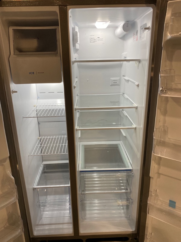 Photo 8 of Frigidaire 25.6-cu ft Side-by-Side Refrigerator with Ice Maker (Fingerprint Resistant Stainless Steel) ENERGY STAR

