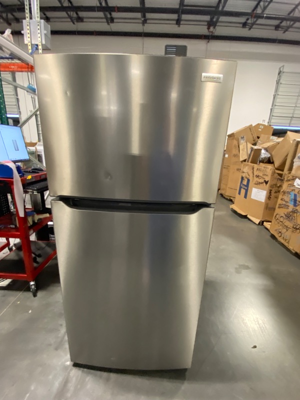 Photo 2 of Frigidaire Garage-Ready 20-cu ft Top-Freezer Refrigerator (Fingerprint Resistant Stainless Steel)
