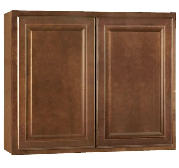 Photo 1 of \Hampton 30 in. W x 12 in. D x 36 in. H Assembled Wall Kitchen Cabinet in Cognac