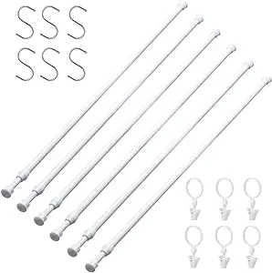 Photo 1 of 6pcs Tension Rods 24-43inches White