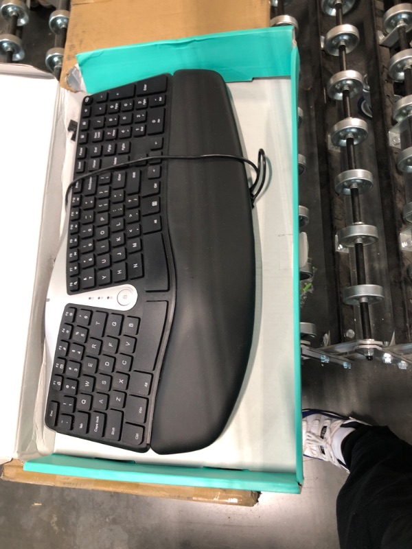 Photo 2 of Nulea Ergonomic Keyboard, Wired Split Keyboard with Pillowed Wrist and Palm Support, Featuring Dual USB Ports, Natural Typing Keyboard for Carpal Tunnel, Compatible with Windows/Mac