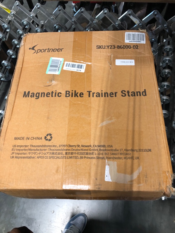 Photo 2 of Bike Trainer Stand Indoor Riding - Sportneer Magnetic Stationary Bicycle Exercise Stand with Noise Reduction Wheel, 6 Resistance Adjustable