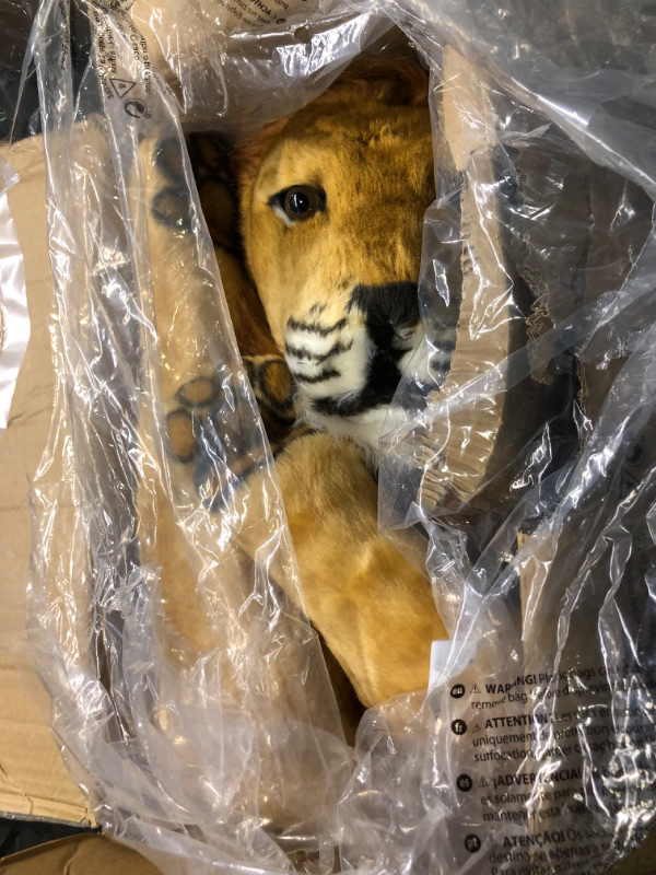 Photo 3 of Melissa & Doug Giant Lion - Lifelike Stuffed Animal (over 6 feet long)