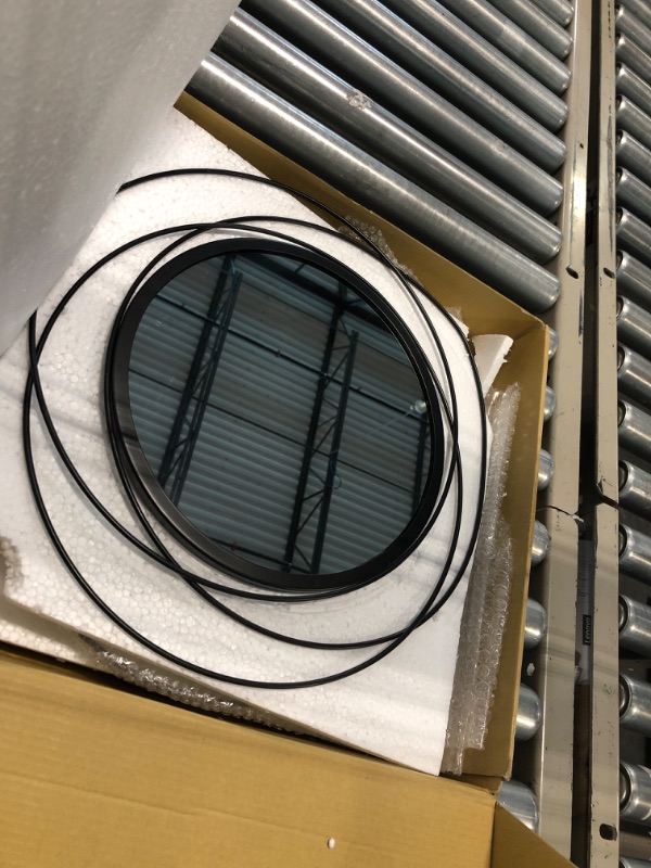 Photo 1 of 3 Set 14'' Black Circle Mirrors Wall Decor Wire Metal Mirror Art Round Mirror Home Decor Hanging Mirror for Living Room/Bedroom/Bathroom/Entryway (Medium Size 14 inch ,Circles) 3 Set Black Circles-14 Inch