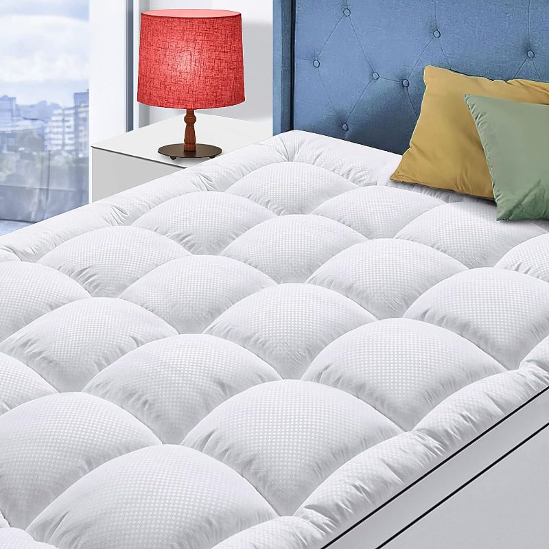 Photo 1 of  Size Mattress Topper for Back Pain, Cooling Extra Thick Mattress Pad Cover with 8-21 inch Deep Pocket,,white