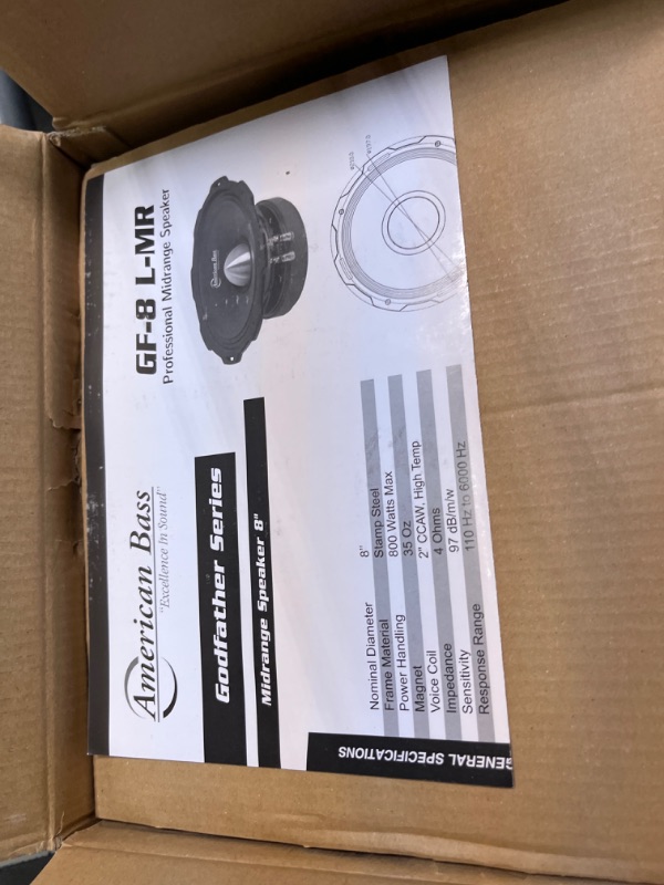 Photo 1 of american bass usa gf8 lmr godfather series 8inch midrange speaker
