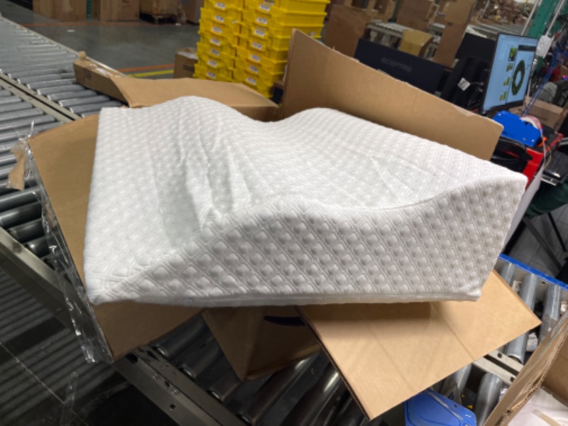 Photo 2 of aeris Memory Foam Wedge Pillow for Sleeping - Unique Curved Design - Incline Post Surgery Pillow - Acid Reflux, Heartburn, GERD, Snoring - Washable Cover 25"x25"x8.5"