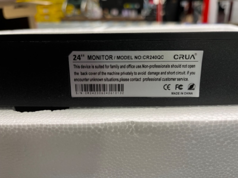 Photo 1 of CRUA 24 Inch Curved Gaming Monitor, 180hz/144hz FHD 1080p Computer Monitor, Type-c, HDMI+DP Interface,Support freesync Low Motion Blur?VESA Compatible, Black 24Incch 1k 180HZ