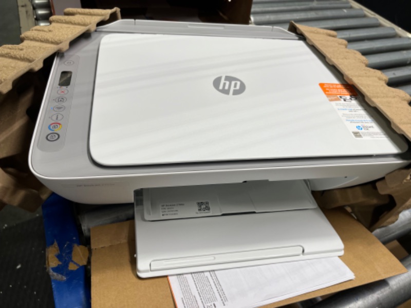 Photo 6 of HP DeskJet 2755e Wireless Color All-in-One Printer with bonus 6 months Instant Ink (26K67A), white