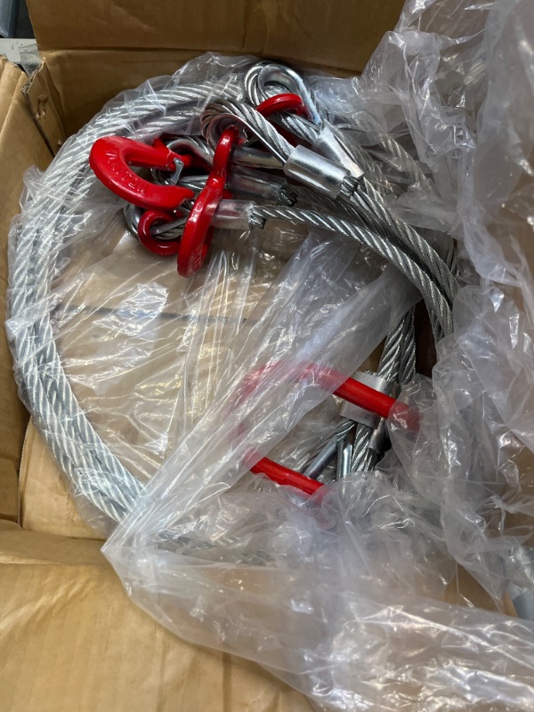 Photo 2 of 4 Leg Wire Rope Sling 1/2Inch X 5 Ft Wire Rope 6610lb 3.0Ton Vertical Rated Capacity 4 Leg with Sling Hooks Heavy Duty Rigging Cable for Lifting and Towing?3ton?