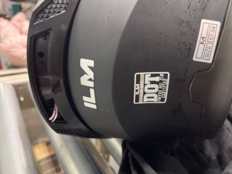 Photo 5 of ILM Motorcycle Dual Visor Flip up Modular Full Face Helmet DOT 6 Colors Model 902 902L Medium MATTE BLACK - LED