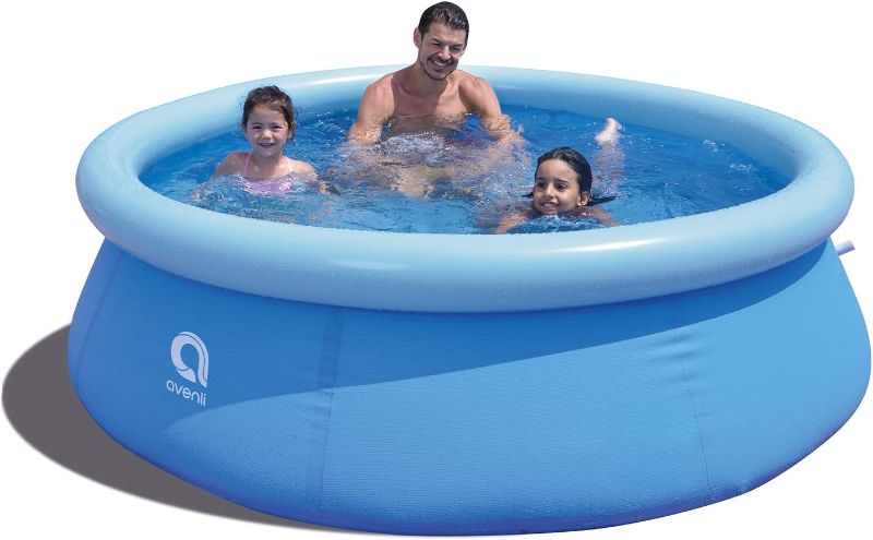 Photo 1 of JLeisure Avenli " 2 to 3 Person Capacity Prompt Set and 3D Orange Above Ground Kids Inflatable Outdoor Swimming Pool 
