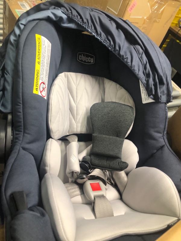 Photo 3 of Chicco KeyFit 30 ClearTex Infant Car Seat and Base, Rear-Facing Seat for Infants 4-30 lbs, Includes Infant Head and Body Support, Compatible with Chicco Strollers, Baby Travel Gear | Glacial/Blue Glacial KeyFit 30 with Cleartex Fabric