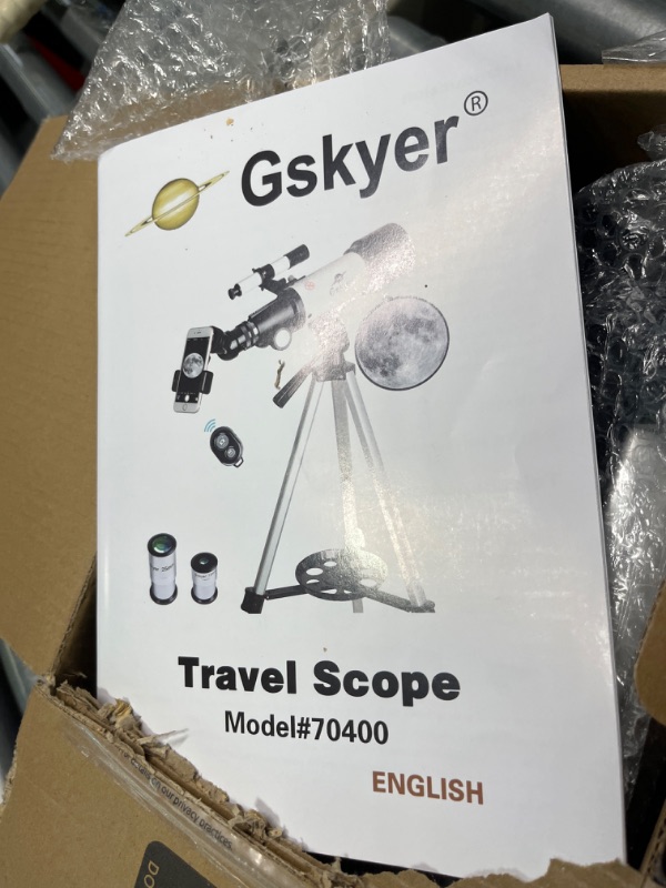 Photo 3 of Gskyer Telescope, 70mm Aperture 400mm AZ Mount Astronomical Refracting Telescope for Kids Beginners - Travel Telescope with Carry Bag, Phone Adapter and Wireless Remote