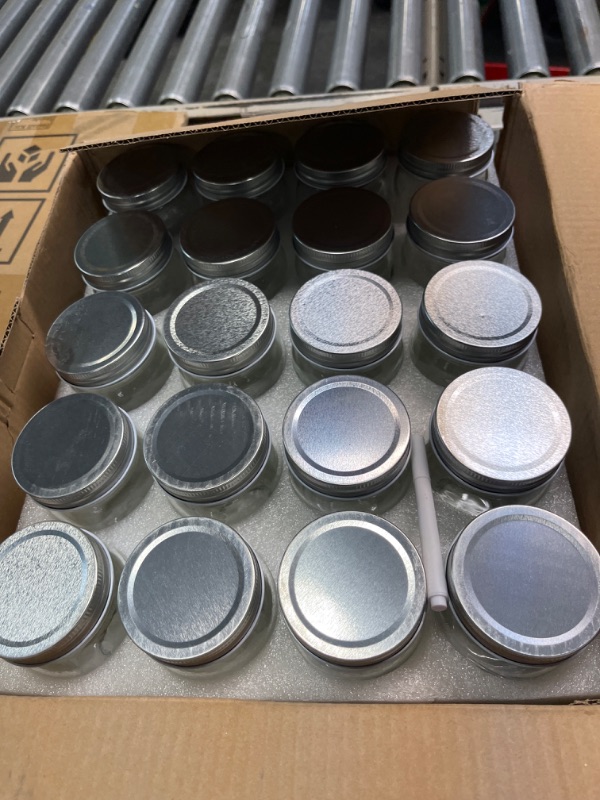 Photo 2 of 12oz Glass Jars With Lids Regular Mouth 20 Pack -Mason Jars 12 oz For Crafts, Meal Prep, Canning Jars For Food Storage Frascos De Vidrio Con Tapa Para Conservas-with 20 Chalkboard Stickers-Silver Lid