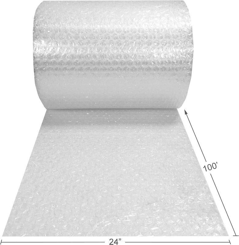 Photo 1 of Amazon Basics Perforated Bubble Cushioning Wrap - Medium 5/16", 12-Inch x 100-Foot Long Roll