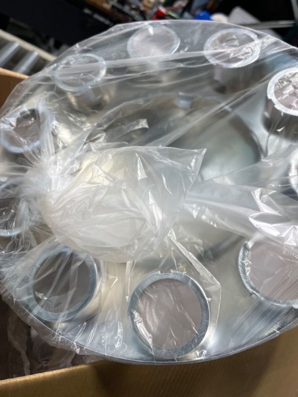 Photo 1 of HQALTY 33mm Axle Cover Chrome Dome Combo Kit Thread-On Lug Nut Covers with 2 Front and 4 Rear Axle Wheel Covers Removable Hub Caps for Semi Truck (Installation Tool Included)