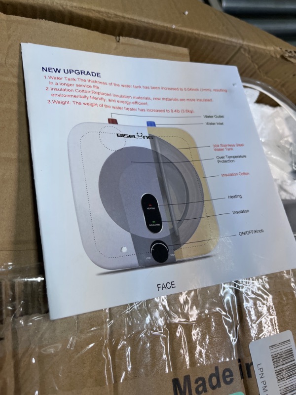 Photo 1 of 110V-120V 1.5Kw Electric Tank Hot 2.5 Gallon Water Heater Storage?Small Under Sink Counter RV TR Endless Trailer Kitchen Compact Point-of-Use,1 PCs 16” Long 1/2”FIP Stainless Steel Water Hoses 9.5L