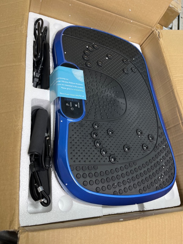 Photo 3 of AXV Vibration Plate Exercise Machine Whole Body Workout Vibrate Fitness Platform Lymphatic Drainage Machine for Weight Loss Shaping Toning Wellness Home Gyms Workout SLIM-BLUE