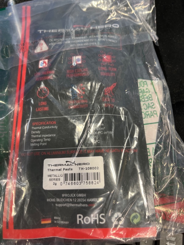 Photo 1 of THERMAL HERO METALLIQ Series, Liquid Metal Compound 2g, Extreme High Thermal Conductive Plus, for PC Cooling, Extreme Overclocking, Gaming, Xbox, Playstation Extreme High Thermal Conductive PLUS 2gr