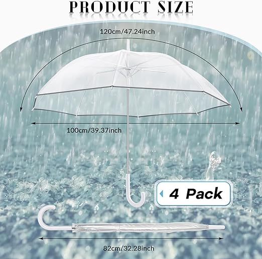 Photo 1 of 4 Pack Wedding Clear Umbrella 