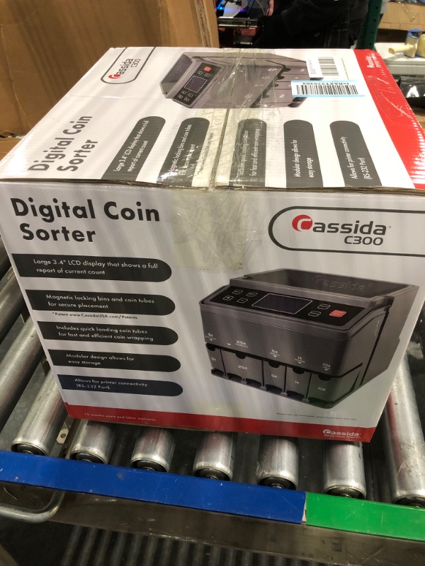 Photo 2 of Cassida C300 Professional USD Coin Counter, Sorter and Wrapper/Roller | 35% Faster Wrapping Coins with Quickload Technology | 300 Coins/Minute | Printing-Compatible | Includes 5 Wrapper Sets