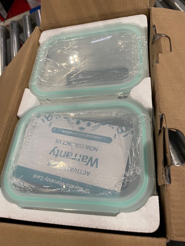 Photo 3 of BAYCO 10 Pack Glass Meal Prep Containers, Glass Food Storage Containers with Lids, Airtight Glass Lunch Bento Boxes, BPA-Free & Leak Proof (10 lids & 10 Containers) Blue
